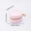 Cute Heart-Shaped PU Jewelry Box with Keychain, Zipper Closure Desktop Organizer Perfect for Earrings, Necklaces and Rings