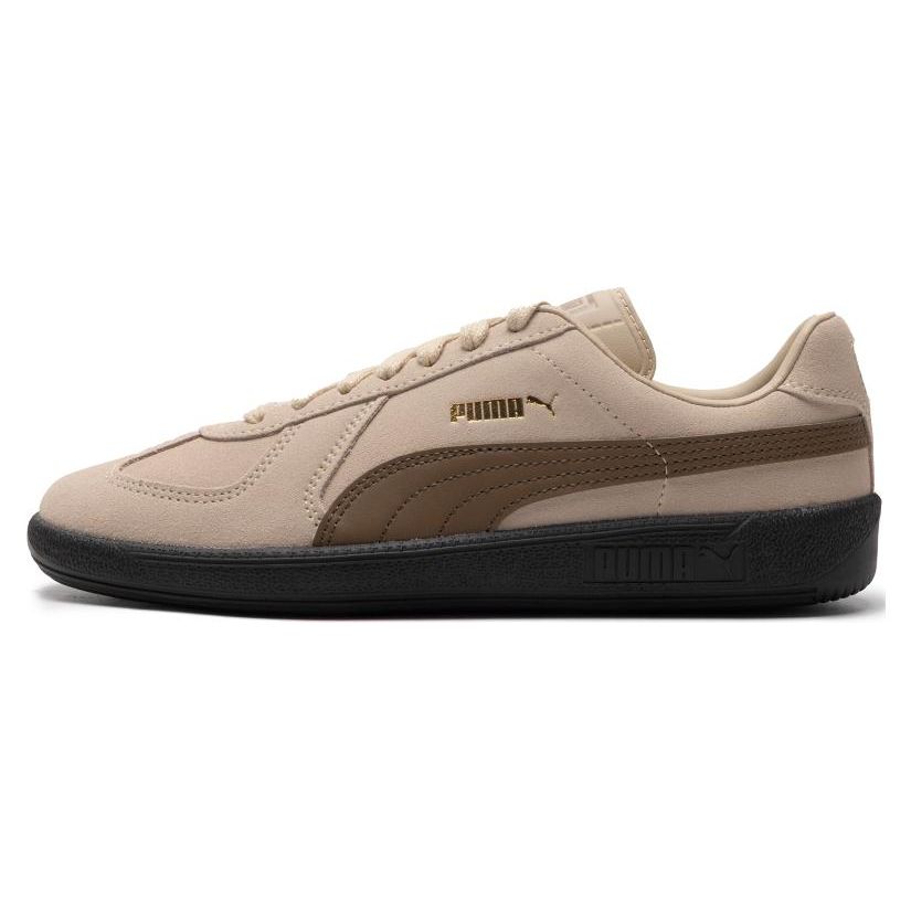 Puma Army Trainer Round Toe Lace-Up Low-Top Sneakers Unisex Sneakers Oatmeal Chocolate 388156-10