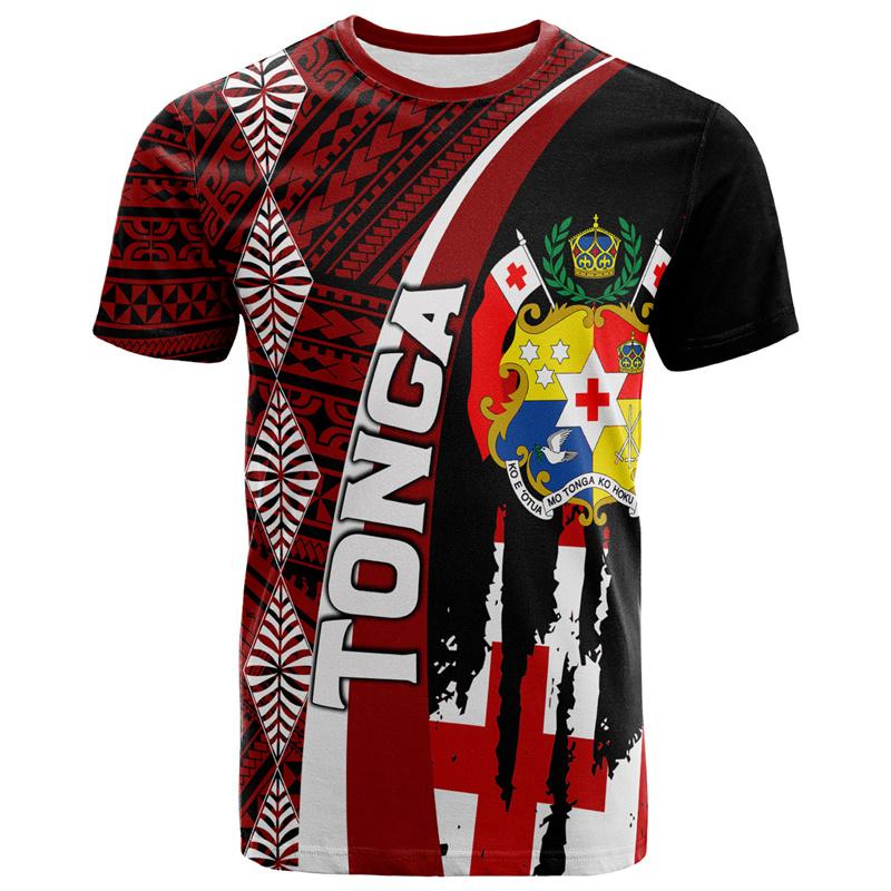Tonga 3D Printing T Shirt For Men Clothes Polynesian Graphic T-shirt Fashion Tops Short Sleeves Summer Street Loose Tee Shirts