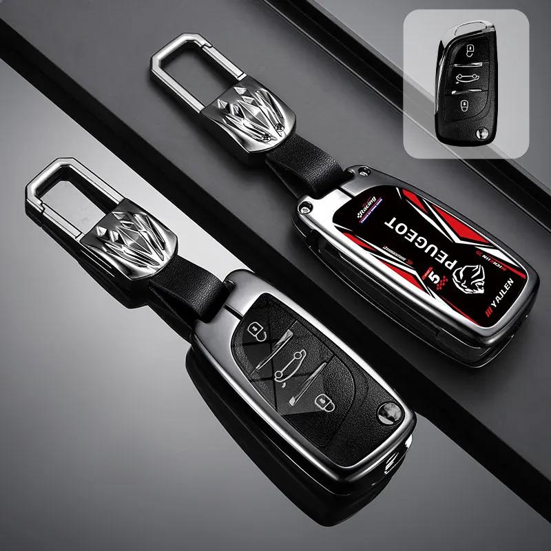 Car Sticker 2025 Hot Car Smart Key Bag Is Suitable for Peugeot 308 3008 508 5008 408 4008 208 301 407 Cool Zinc Alloy Car Key Re