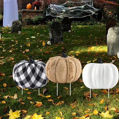 Set of 6 Halloween Pumpkin Garden Stakes for Outdoor Decor Spooky 2D Flat Yard Decorations for Halloween Theme