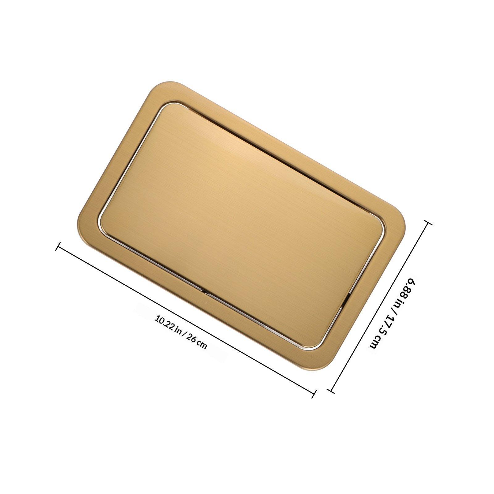

Stainless Steel Embedded Trash Can Lid Countertop Swing Flap Cover Space Saving Under Sink Garbage Can Lid Commercial Kitchen золотистий