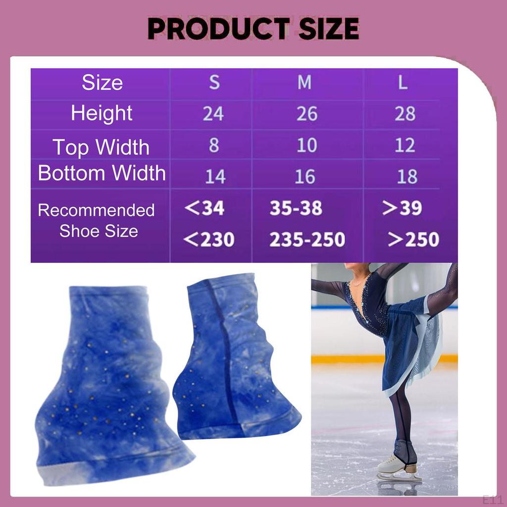Women Figure Skating Leg Warmers Anti Slip Decorative Lightweight Comfortable Over The Boot