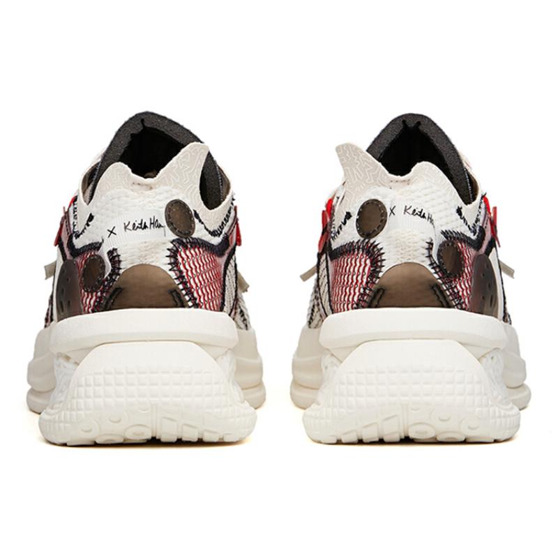 Keith Haring X Anta Zero Dimension Non-slip Wear-resistant Shock Absorption Low-Top Casual Shoes Women's White Red Sneakers