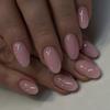 24Pcs Simple Almond Press On Nails Blush Design Short Oval Fake Nails Detachable Stick On False Nails For Women Manicure
