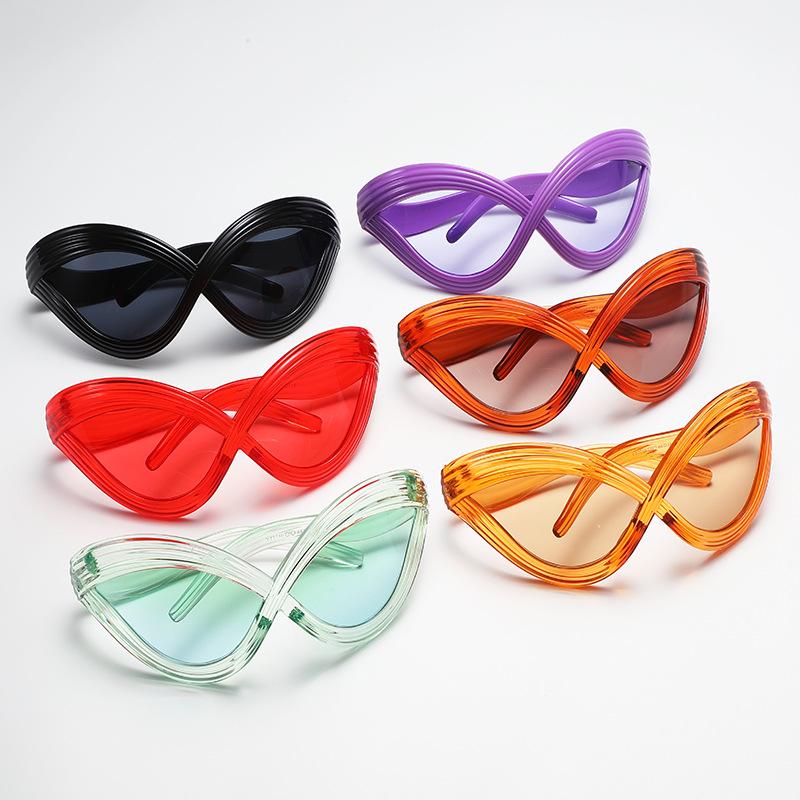 4708 Millennium Personality Street Exaggerated Sunglasses, European And American Y2K Trendy Color Wave Glasses Hip-Hop Sunglasses