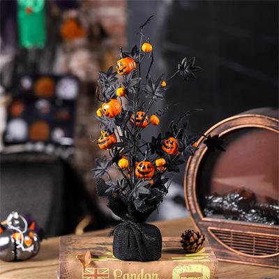 Décorations d'Halloween, Décor d'arbre effrayant à feuilles d'érable noir, Décorations de fête d'Halloween à la maison