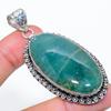 Indian Moss Agate Gemstone 925 Sterling Silver Jewelry Pendant 2.56" SU-10769