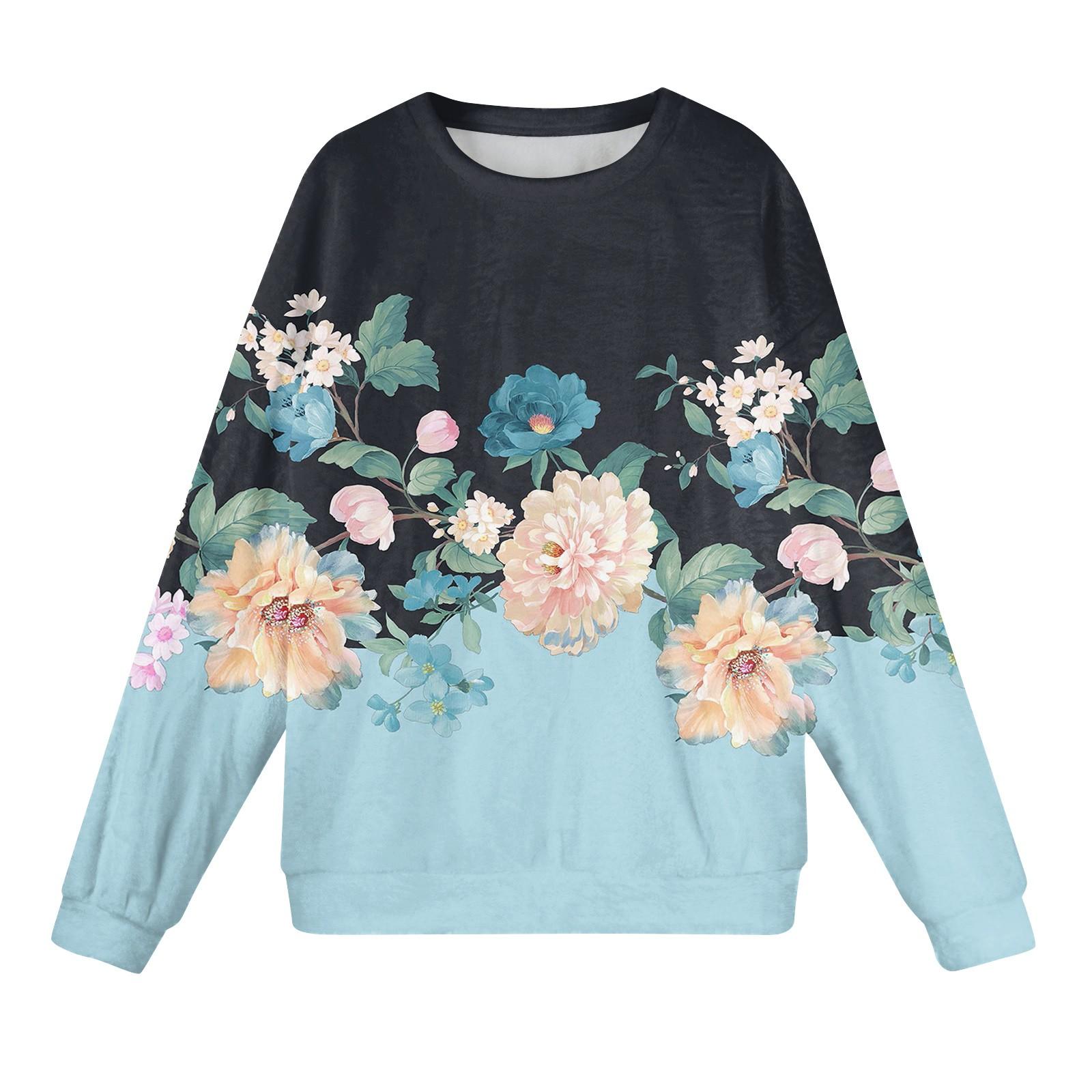 

Женская мода зимняя повседневная женская пижама с цветочным принтом S