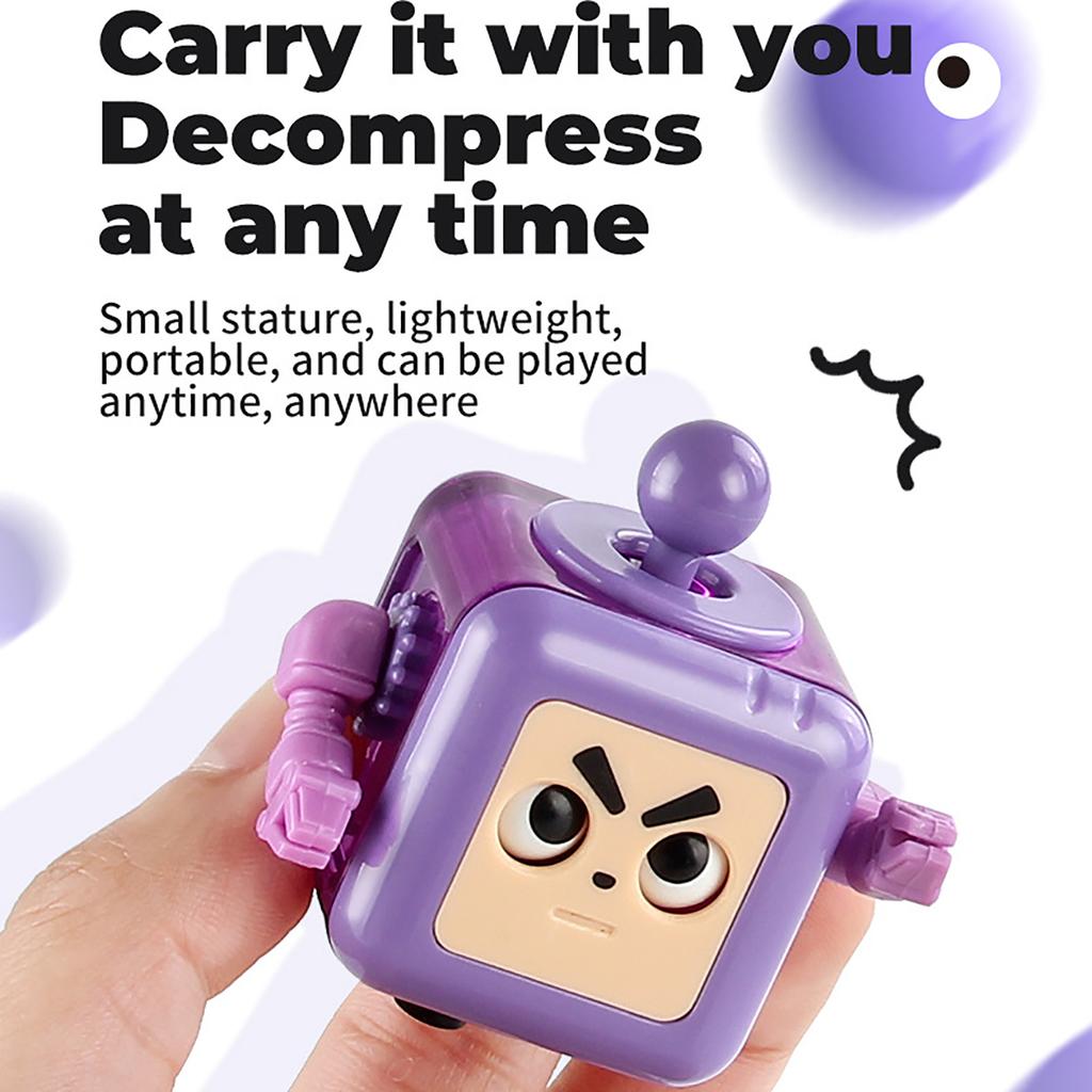 Funny Big Eyes Robot Cube Decompression Toys 6Sided Playable Sensory Toys Stress Relief Birthday Gifts For Children Adults
