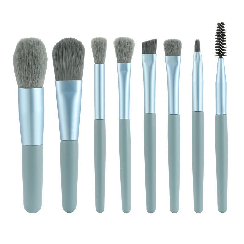 New 8 Mini Makeup Brushes Portable Soft Bristle Makeup Brush Set Beauty Tools Foundation Brush Loose Powder Brush Eye Shadow Brush