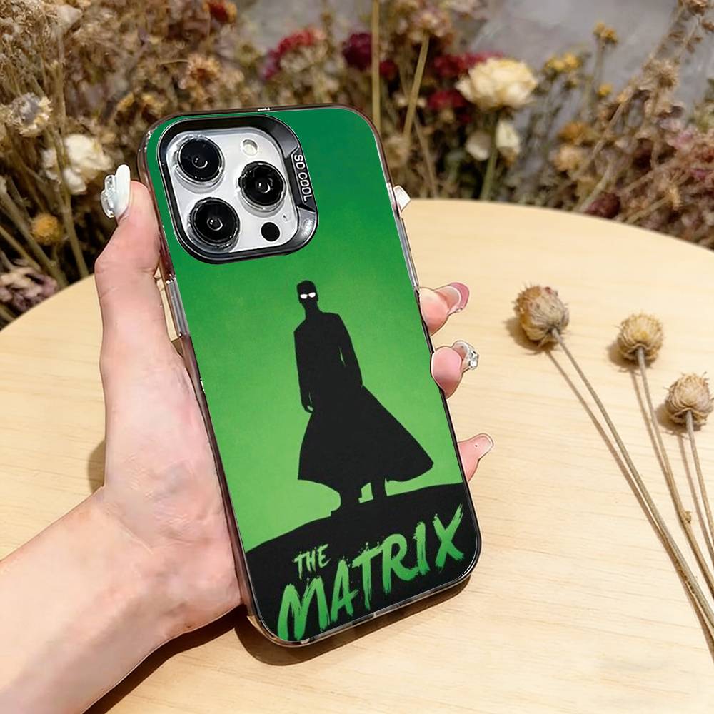 T-Die M-Matrix Handyhülle Für iPhone 17,16,15,14,13,12,11 Plus,Pro Max,XS,Farbig Silberbeschichtete Innenabdeckung