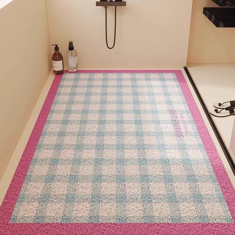 Bathroom Non-Slip Mat Can Be Cut Silk Ring Toilet Floor Mat Hollow Anti-Drop Drain Mat Children'S Shower Bath Foot Mat