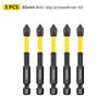 Non-Slip Impact Batch Head Strong Magnetic Cross High Torque Hardness Screw 25/50/65/70/90mm Waterproof Ph2 Screwdriver Bits Set