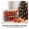 102 Pieces Holiday Decor Lightweight Christmas Tree Ornament Assortment Glittery