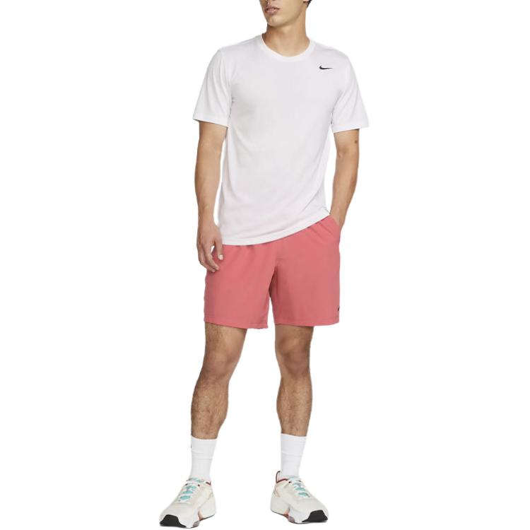 Nike Solid Mid-Waist Drawstring Casual Shorts Men Bottoms Pink DV9858-655