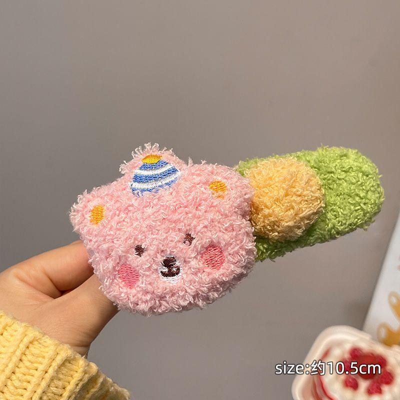 Cartoon Plush Bear Hair Clip For Women Girl Fashion Large Duckbill Clip Sweet Cute Girl Side Clip Hairpin Hair Accessories