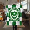 1PC Portsmouth Football Club Patterned Flannel Blanket Suitable For All Seasons for Home Decor Warmth and Comfort Gifts Holiday Present