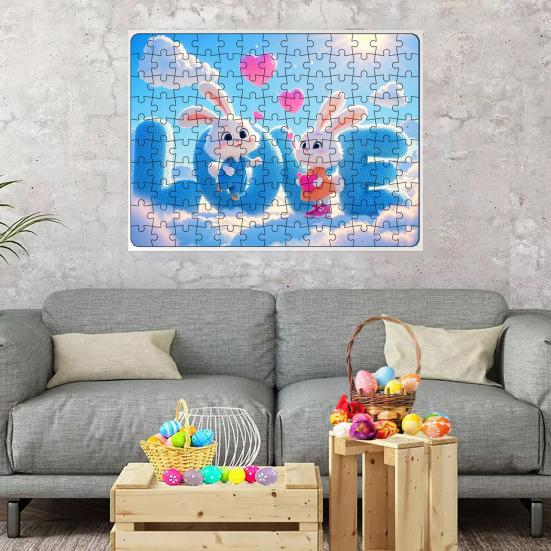 130ks/sada Pár Skládačka Králík Valentýn LÁSKA Zajíček logická hra Děti Dospělí Vzdělávací papírové puzzle Hračka Domácí dekorace