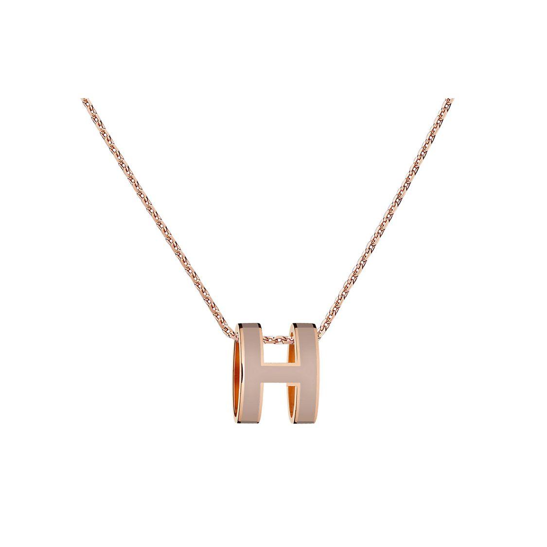 

Hermes Pop H Series Letter Logo Chain Rose Gold Necklace Women necklace Light-Brown H147991FO55 Basic Packaging-Box+Dust Bag or Padding Board