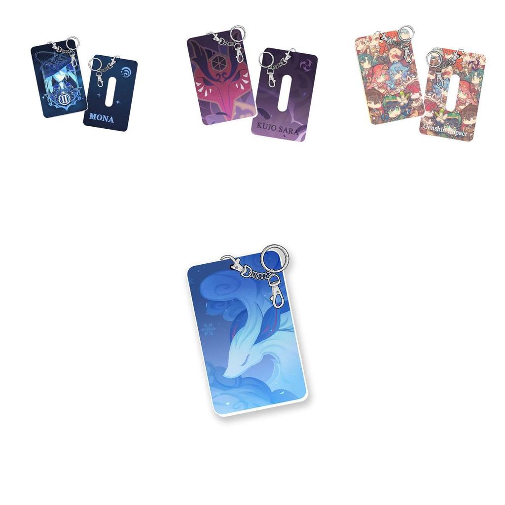 Genshin Impact Card Holder Keychain Pendant With Vibrant Klee Mona Hutao Xiao Ganyu Sayu Ning Design