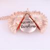 Women Double-Layer Lettering Necklace Alloy Flower Short Clavicle Chain Girls Jewelry