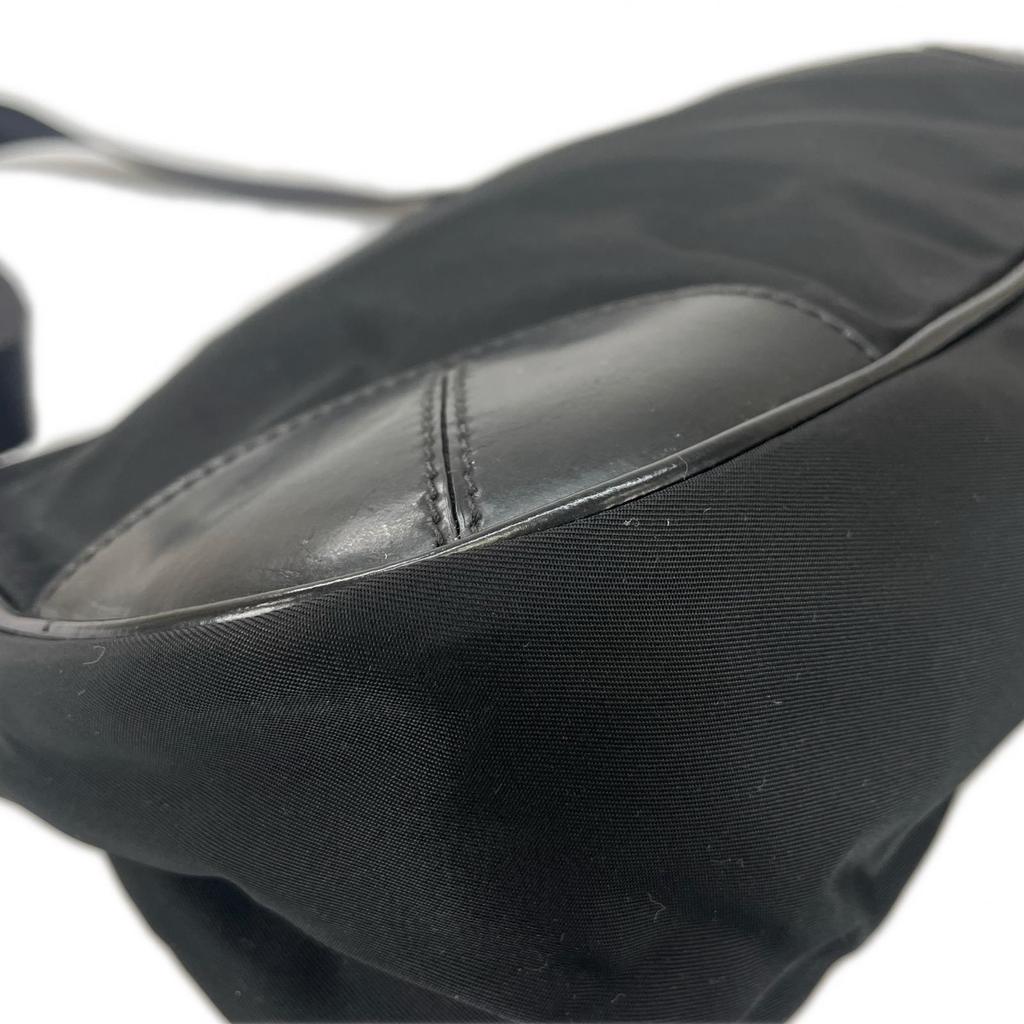 PRADA Hobo Triangle Logo Shoulder Bag black Women One Belt Pack used
