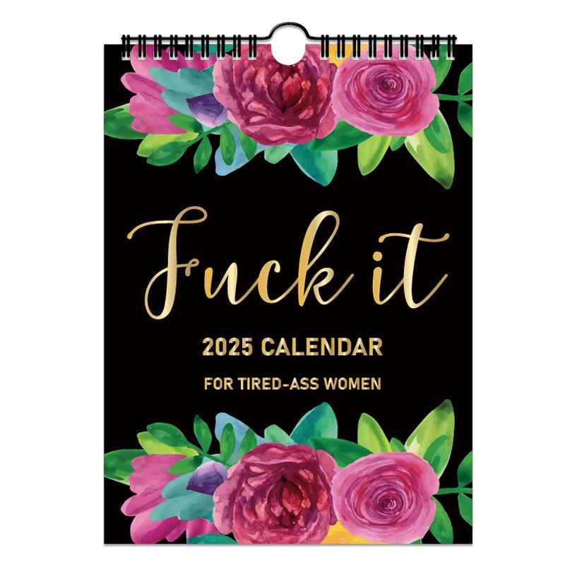 

2025 Swear Word Affirmation Monthly Wall Calendar - Mental Health Supportive Planner We re here again. Purple Flower Calendar
