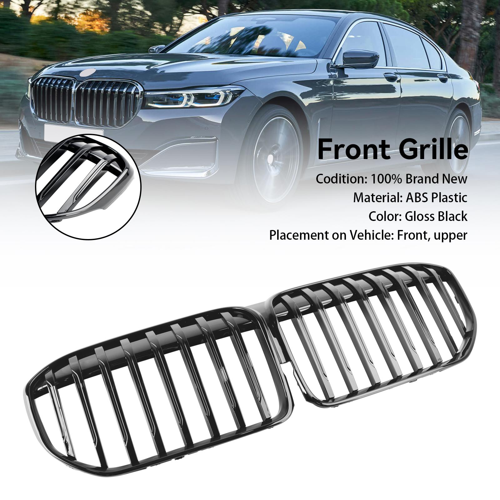 

Gloss Black Front Grill Grille Fit BMW 7 Series G11 G12 2019-2022 Single Slat