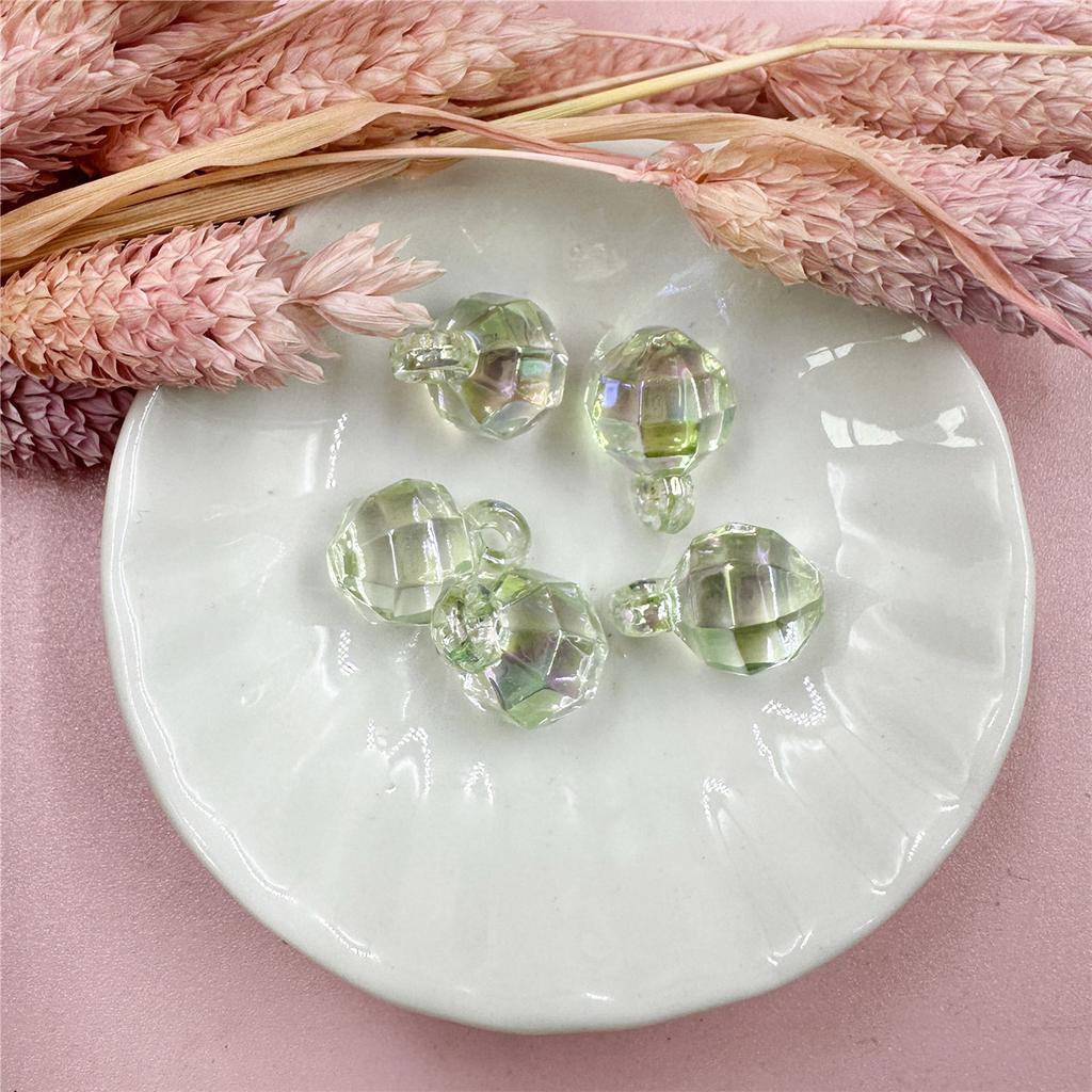 Jewelry Accessories 5Pcs Beads DIY Beading Accessory Pendant Acrylic 12*17.5mm Transparent Round Colorful