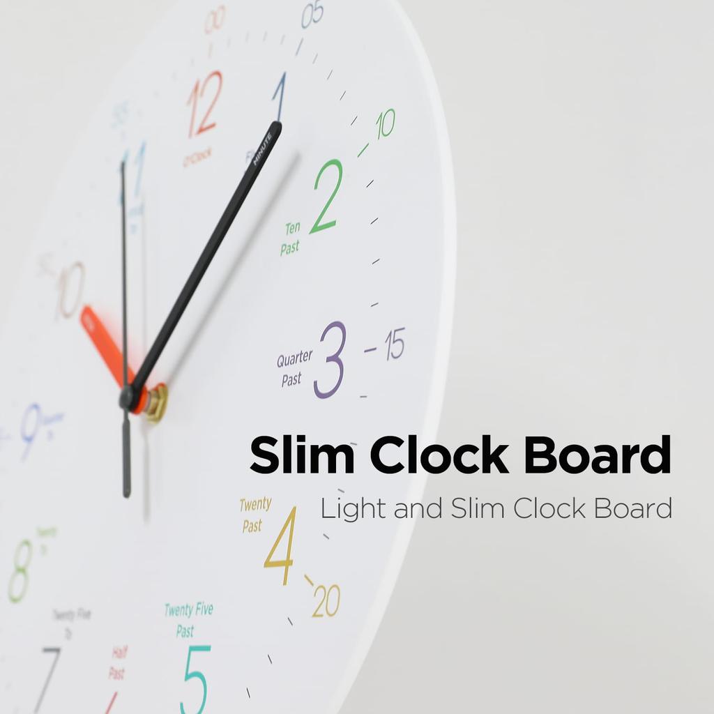 Mooas Easy To Read 30cm Wall Sweep Noiseless Wall Battery Operated Clock for Classroom Bedroom Clock, Movement, Clock,