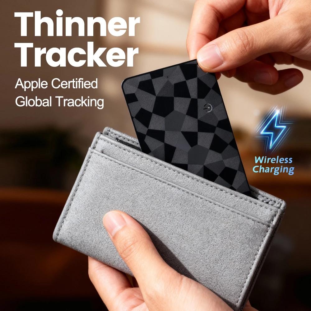 Wireless GPS Tracker Card for Apple Find My Ultra Thin Locator for Keys Pets Luggage Wallet Cat Dog Wireless Charging