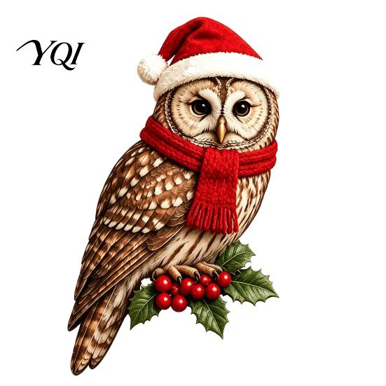 Christmas Door Corner Decoration Wooden Bird Topper, Cute Statue, Woodland Animal Frame Festive Home Wall Decor Art Sign for Winter Holiday