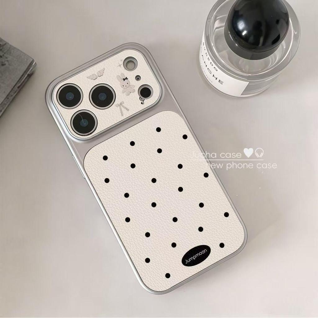Polka Dot Rabbit Full-Coverage Protective Case for Apple 17Pro/16/15/14/13/11 with Camera and Button Protection