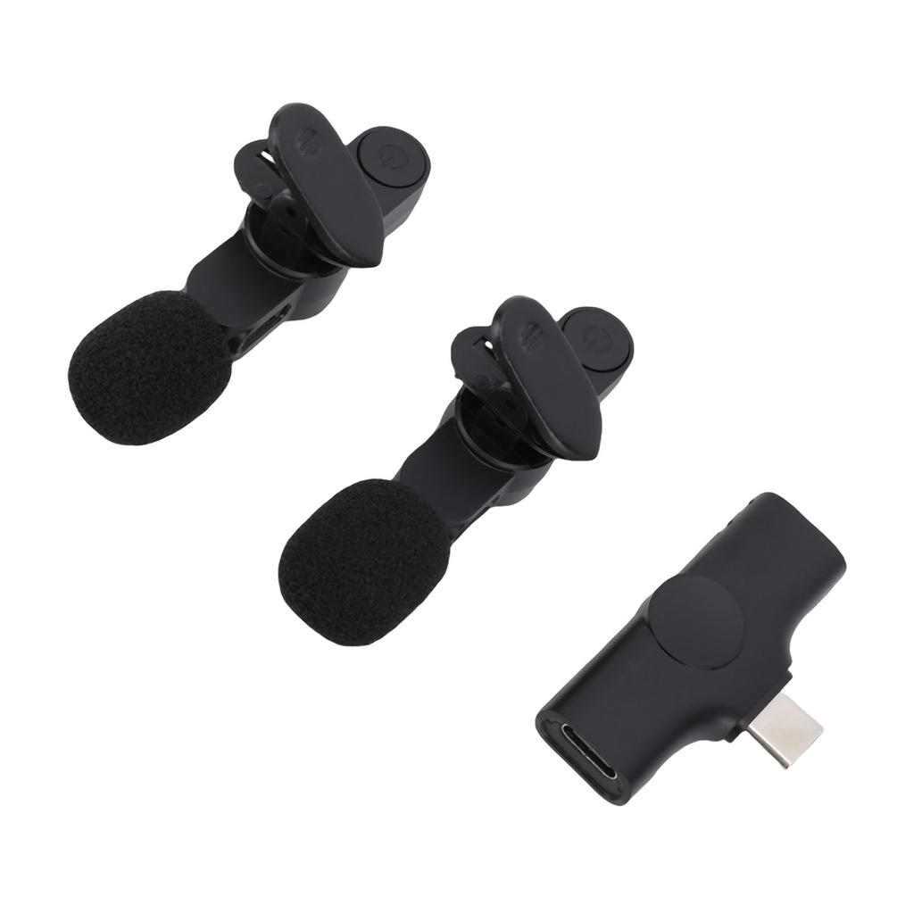 Dual Wireless Lavalier Microphone Noise Canceling Lapel Mic for Video Recording Vlogging Interview L