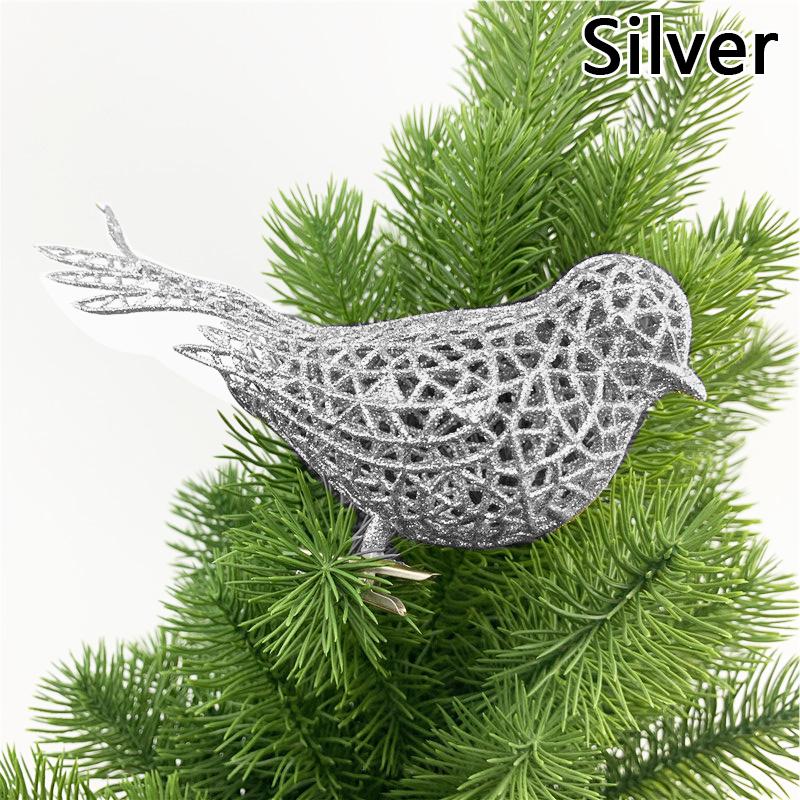 16cm Artificial Bird Christmas Tree Decorations Cute Glitter Bird Ornament Photography Props Home Decor Navidad 2025