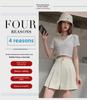 Large Black High-Waist Pleated A-Line Wide-Leg Shorts for Women