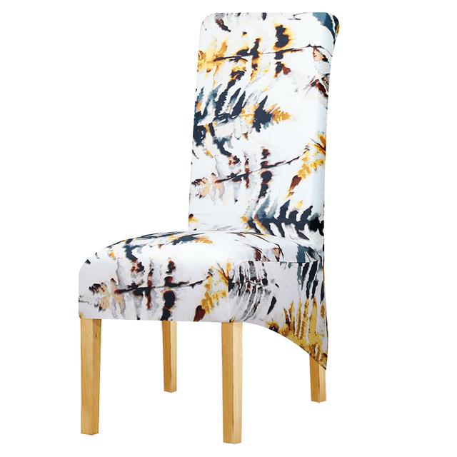 Fashion Printed Long Back Chair Cover Stretch High Back Big Size Cover Chairs Dining Chairs Covers For Kitchen Home Decoration