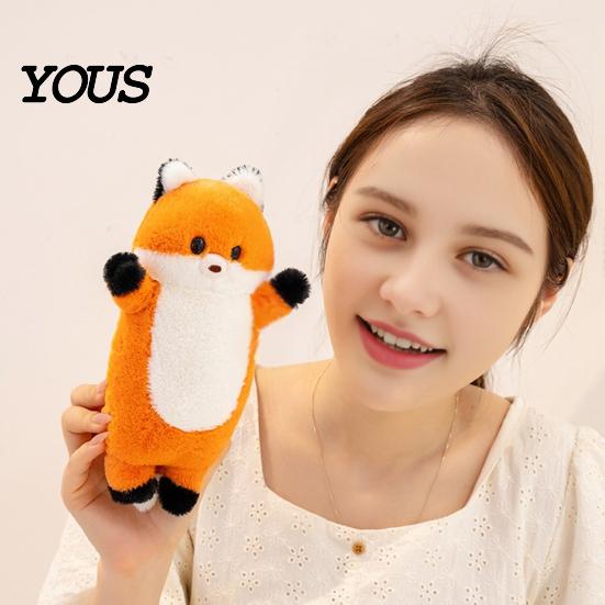 Pocket-friendly Kids Toy Fox Stuffed Animal with Sound, Cartoon Plush Bear Squirrel Toy, Sensory Development Soft Cuddle Doll for Children,