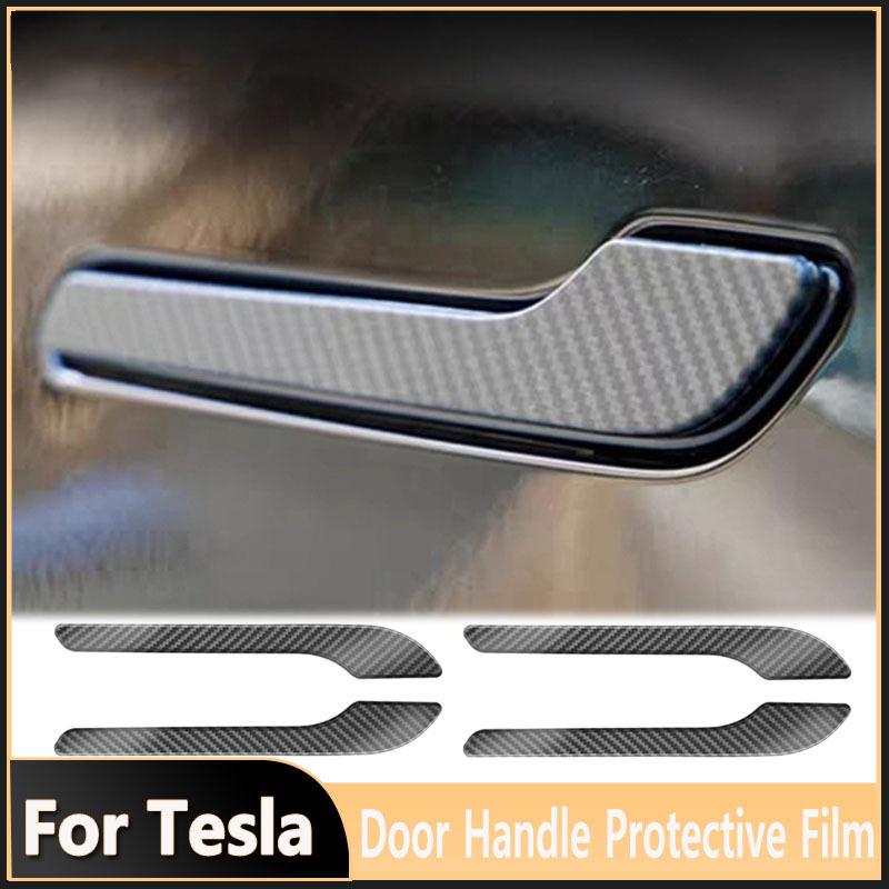 For Tesla Updated Model 3/Y Door Handle Protective Film Scratch Resistant ABS Transparent Protective Film, 4pc