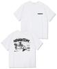 MIDNIGHT12AM Surfing Sketch Oversized Short Sleeve T-Shirt White