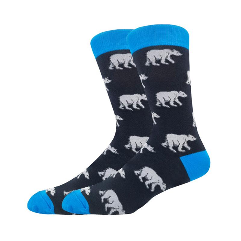 Modă Bărbați Toamnă Iarnă Șosete Skateboard Fericit Creativ Pinguin delfin rechin koala Șosete Noutate Echipaj Amuzant Șosete Bărbătești