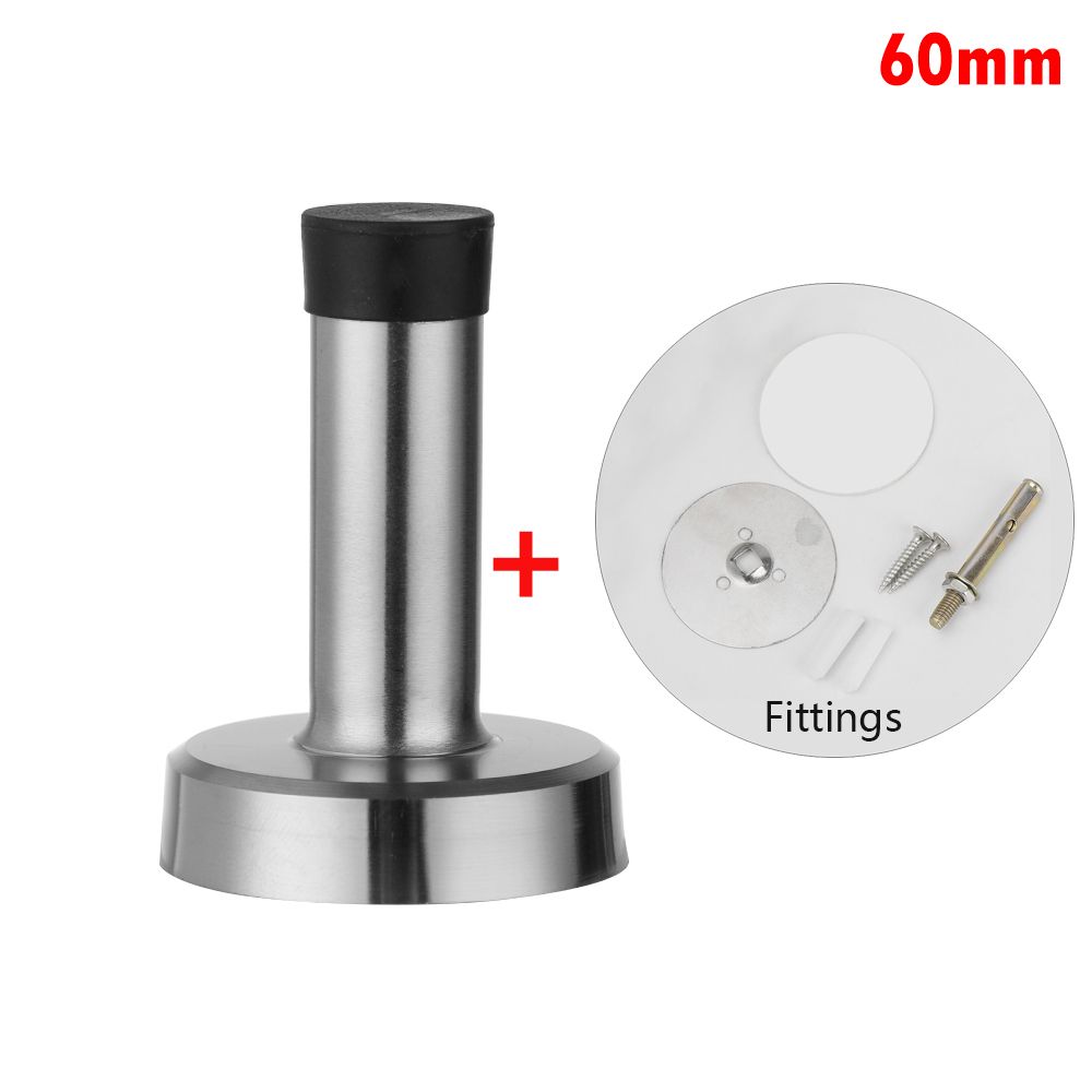 Noiseless Self Adhesive Stainless Steel Thickened Door Stopper Buffer Rubber Catch Door Stop Holder