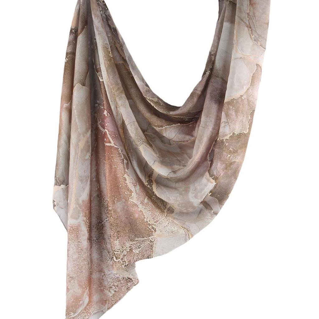 "Ethnic Watercolor Modal Cotton Shawl Satin Print Scarf for Women"