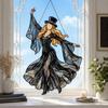 Dancing Lady Sun Catcher, Acrylic Hanging Ornament, Bohemian Gothic Woman Window Spinner, Gift for Mom Grandma Wife