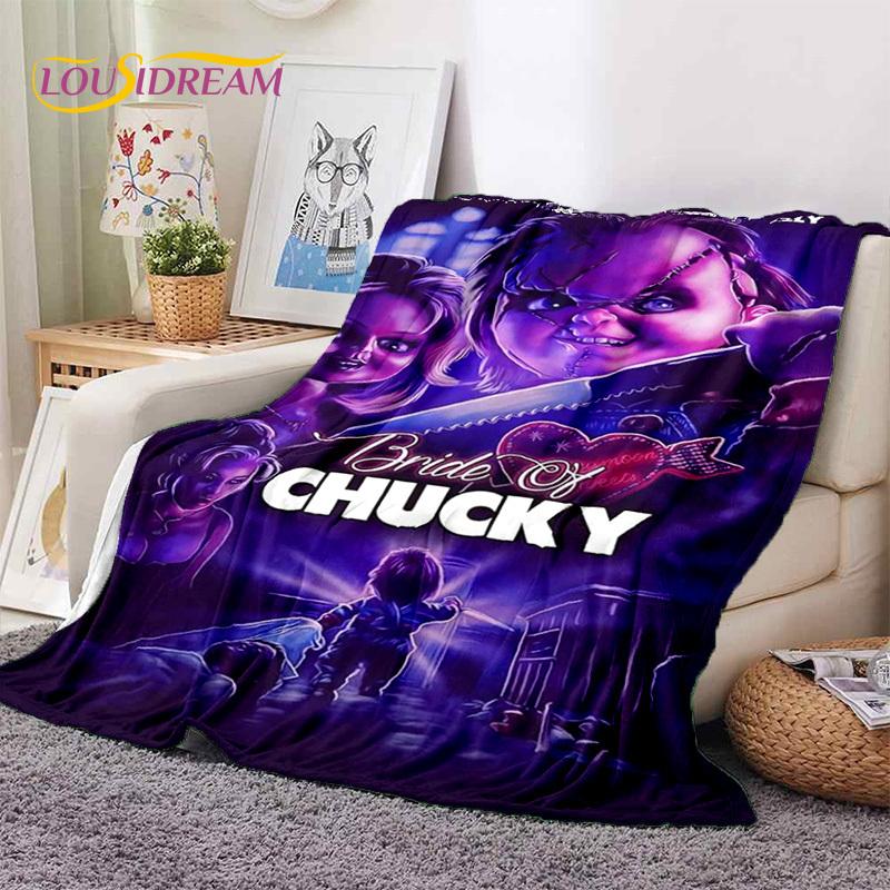 Hororový film Chucky Pennywise Halloween Pila Postava Deku, Měkká Přehozová Deku pro Domov Ložnici Postel Pohovku Piknik Cestovní Kryt