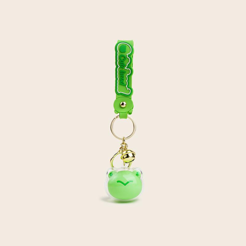Cartoon Animal Head Acrylic Keychain With Pvc Material Fun Keyring For Kids And Teens Frog