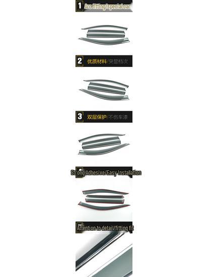 RAV4 Rain Guard 3D Stainless Steel Trim for 20 Models - Exterior Decoration & Protection
