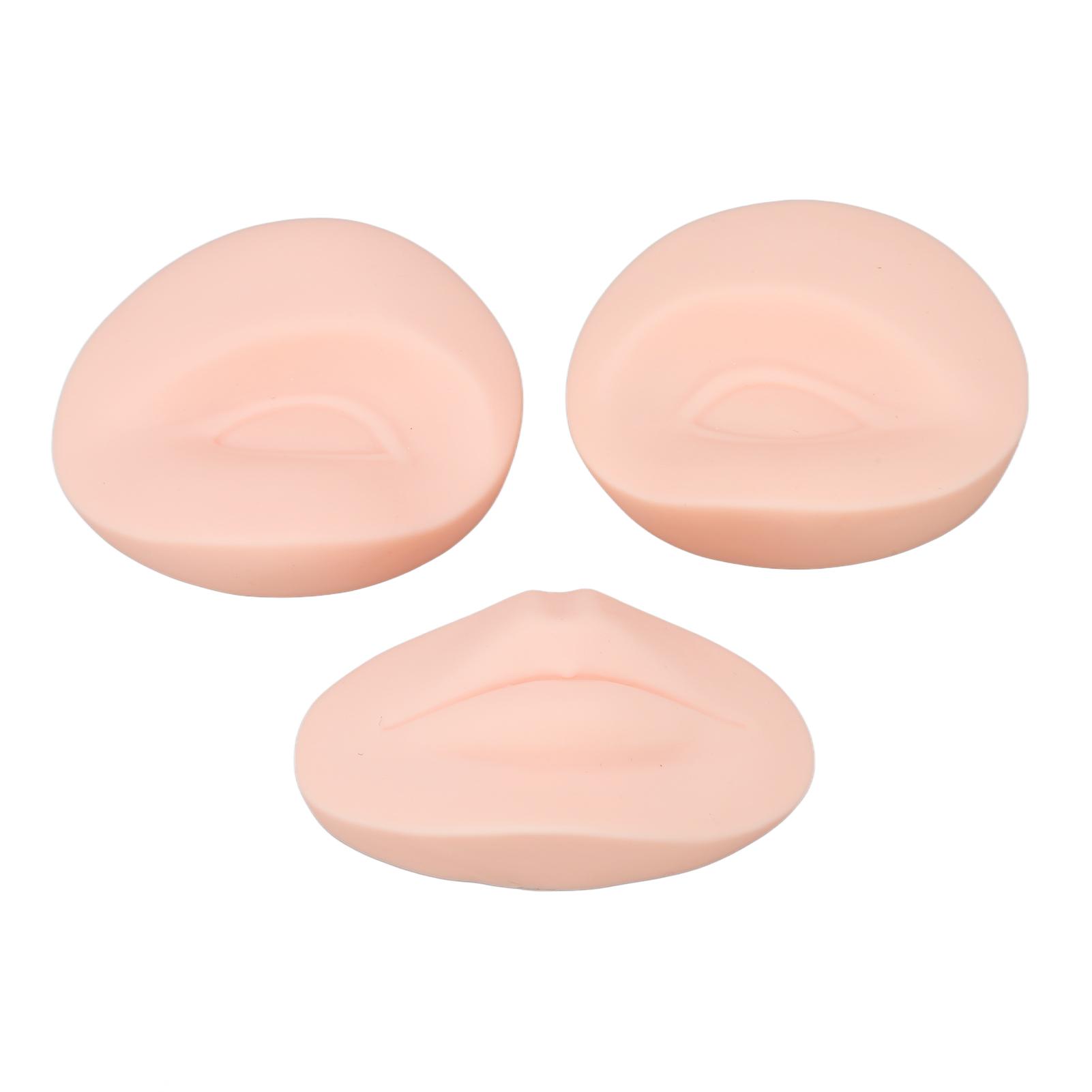 Набор моделей для практики макияжа из 3 штук 3D Бровь Глаз Губа Мягкий Силикон Кожа Многоразовая Практика Татуировки Тренировочная Модель Лица