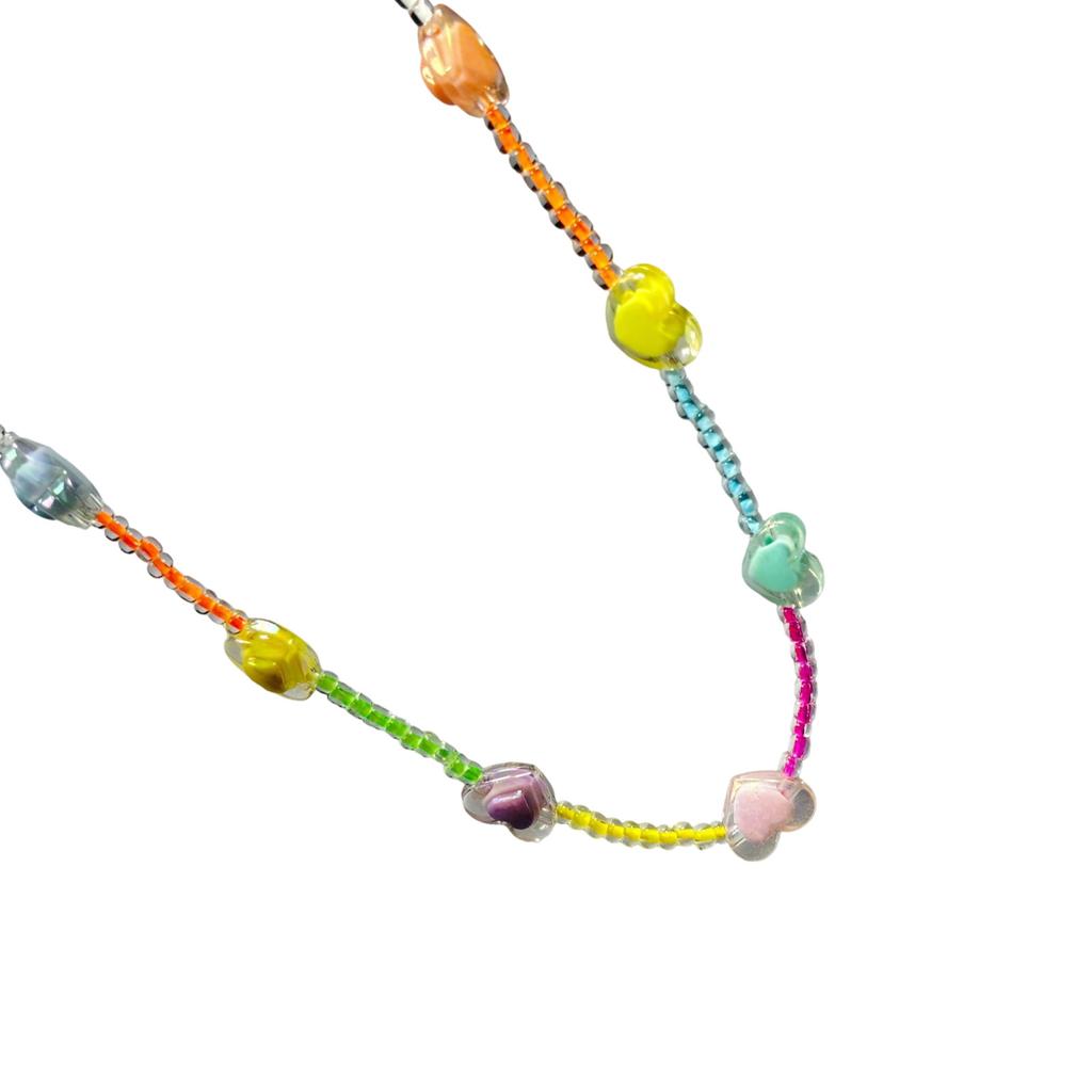 Trendy Dopamine Star Necklace/Bracelet with Rainbow Beads Feature for Women Fashionable Layered Chain Jewelry Gift